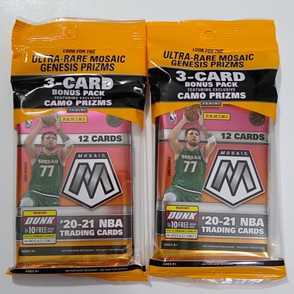 2020-2021 Panini Mosaic Basketball Trading Cards New Factory Sealed, 2 P…